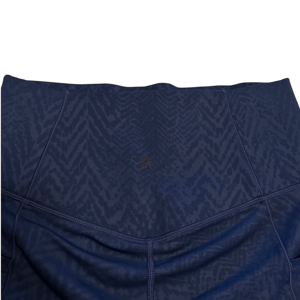 Athleta Salutation Stash Pocket II 7/8 Tight Navy Blue Chevron Animal‎ Print S - Picture 5 of 5